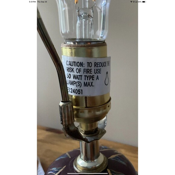 Carousel horses Lamp Vintage Ornately Etched Ceramic, Wood Base **Tested 19” - Picture 8 of 8